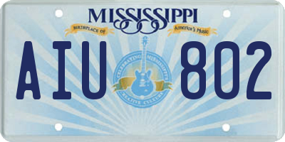 MS license plate AIU802
