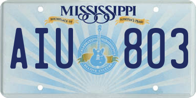 MS license plate AIU803