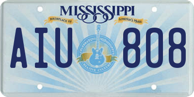 MS license plate AIU808