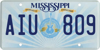 MS license plate AIU809