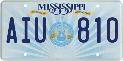 MS license plate AIU810