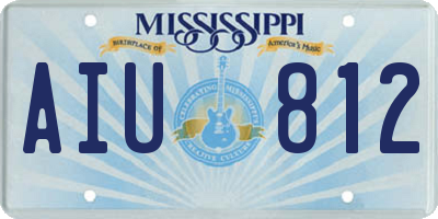 MS license plate AIU812