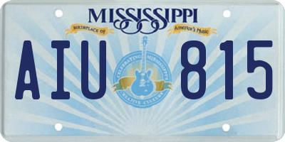MS license plate AIU815