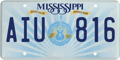 MS license plate AIU816
