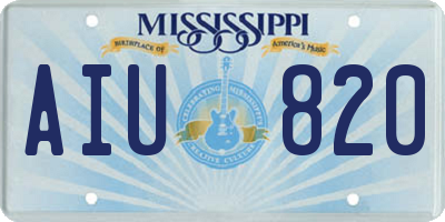 MS license plate AIU820