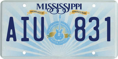 MS license plate AIU831