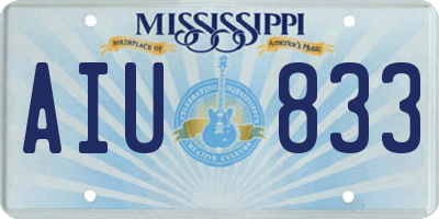 MS license plate AIU833