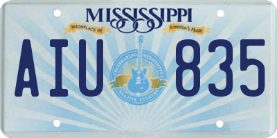 MS license plate AIU835