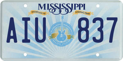 MS license plate AIU837