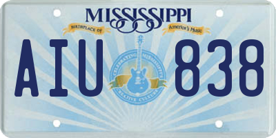 MS license plate AIU838