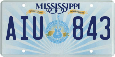 MS license plate AIU843