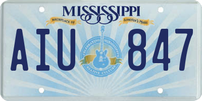 MS license plate AIU847