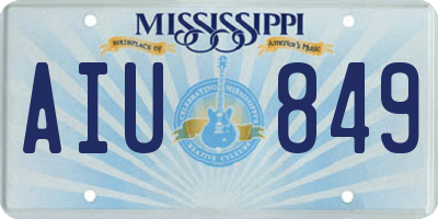 MS license plate AIU849