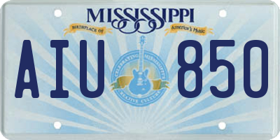 MS license plate AIU850