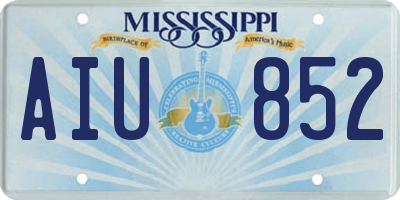 MS license plate AIU852