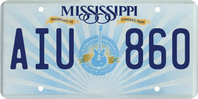 MS license plate AIU860
