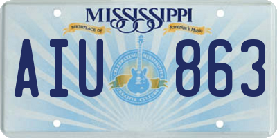 MS license plate AIU863