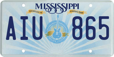 MS license plate AIU865
