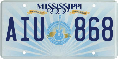 MS license plate AIU868