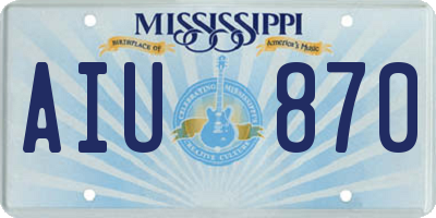 MS license plate AIU870