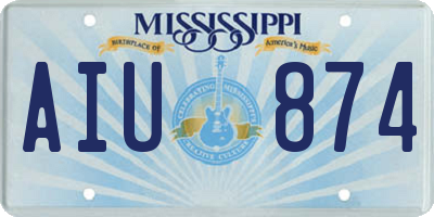 MS license plate AIU874