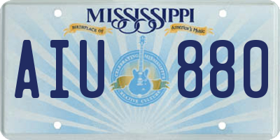MS license plate AIU880