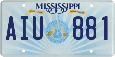 MS license plate AIU881