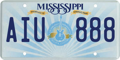 MS license plate AIU888