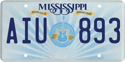 MS license plate AIU893