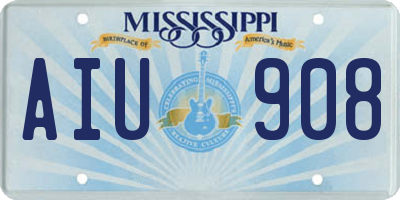MS license plate AIU908