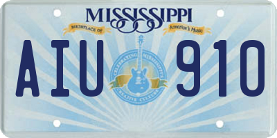 MS license plate AIU910