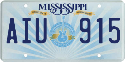 MS license plate AIU915