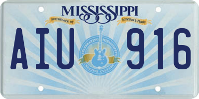 MS license plate AIU916
