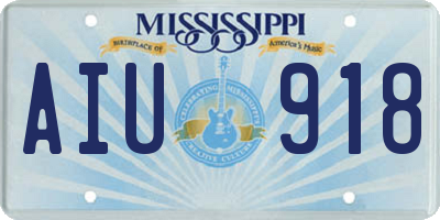 MS license plate AIU918