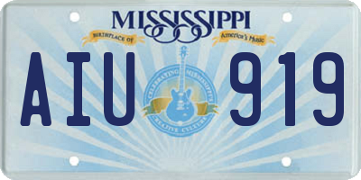 MS license plate AIU919