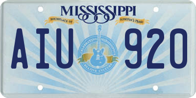 MS license plate AIU920