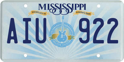 MS license plate AIU922