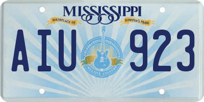 MS license plate AIU923
