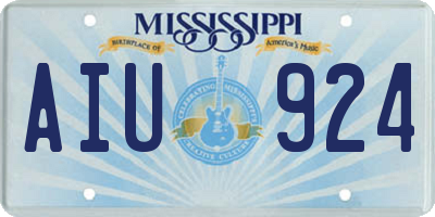 MS license plate AIU924