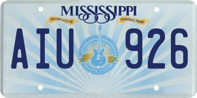 MS license plate AIU926