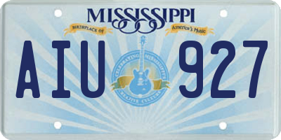 MS license plate AIU927