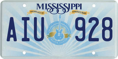 MS license plate AIU928