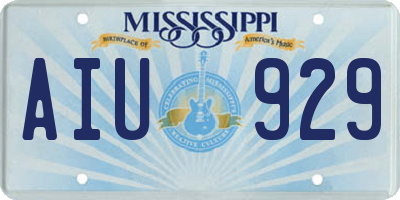 MS license plate AIU929