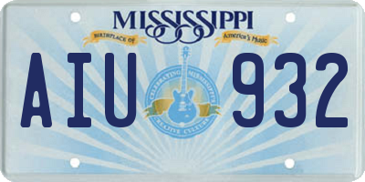 MS license plate AIU932