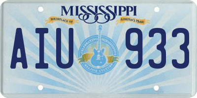 MS license plate AIU933