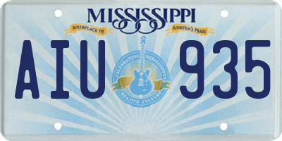 MS license plate AIU935