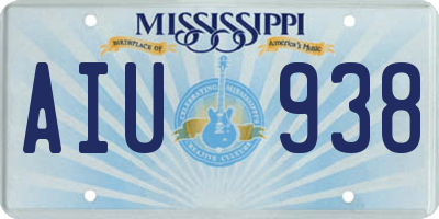 MS license plate AIU938