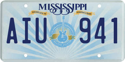 MS license plate AIU941