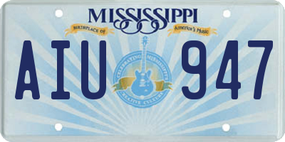 MS license plate AIU947