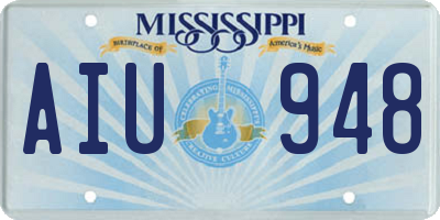 MS license plate AIU948